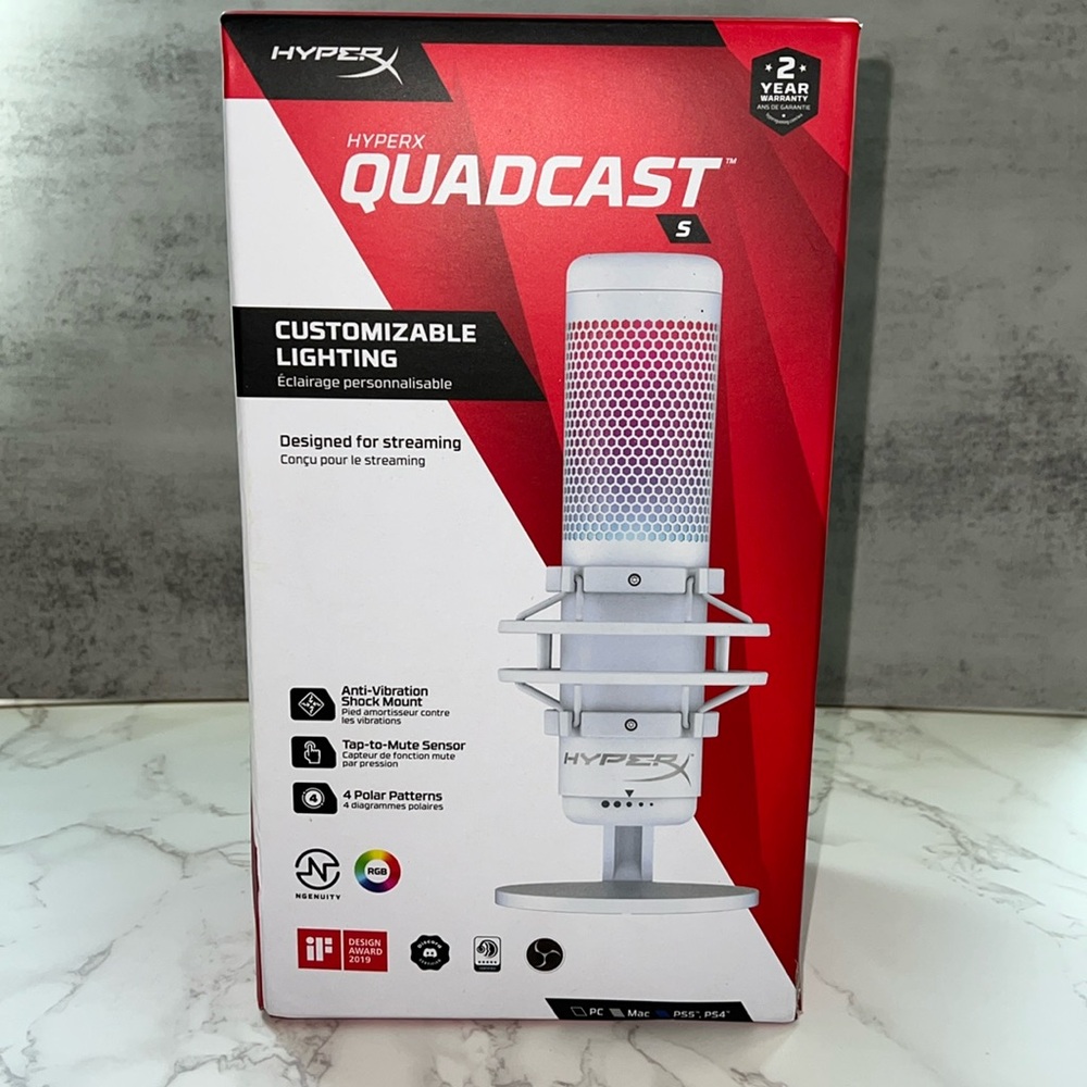 NWT HyperX QuadCast S USB Condenser Microphone